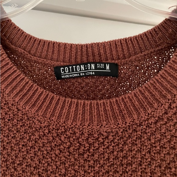 EUC “Cotton On” Long Sleeve Brown Sweater, Sz Med HAND WASH NO BLEACH DRY FLAT - Picture 6 of 7